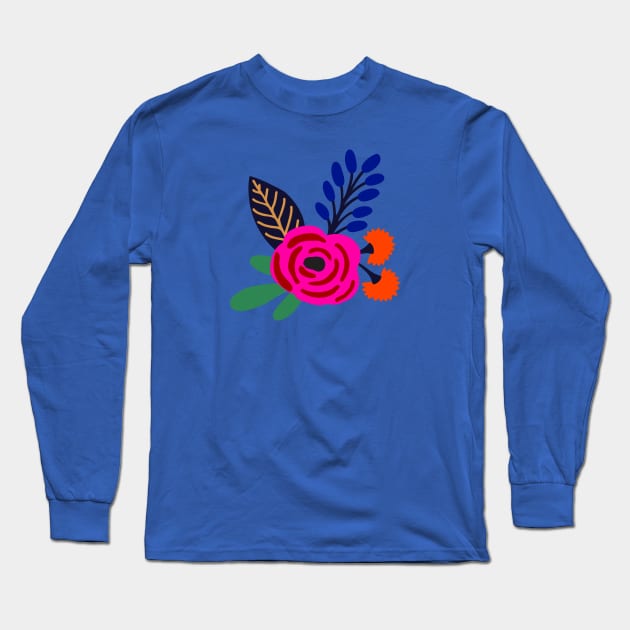 Bold boho flower blooms Long Sleeve T-Shirt by Jennifer Ladd